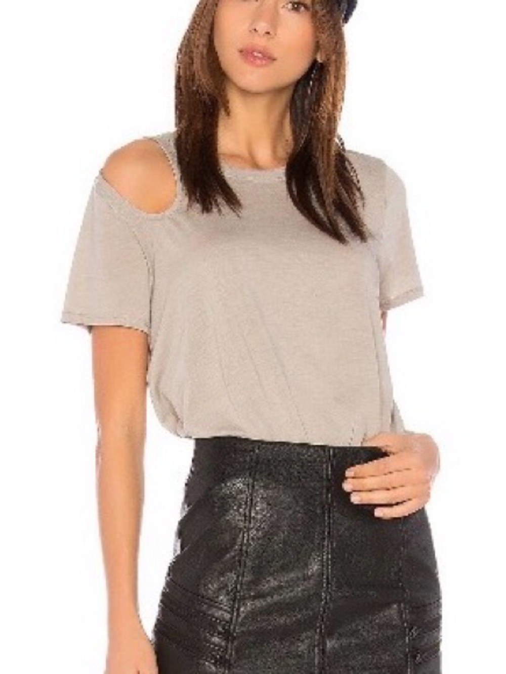 Chaser Shoulder Vintage Jersey Vent Crew Neck Tee in Moon - XS